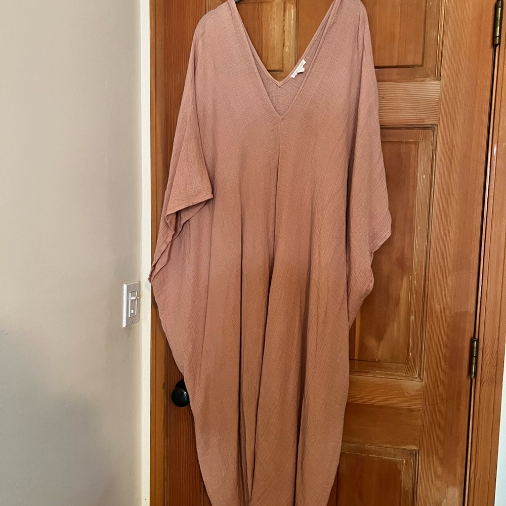 Eileen Fisher Floral Pleated Dress in Pink and Black